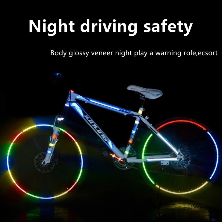 Nuevos accesorios de bicicleta pegatinas reflectantes motocicleta bicicleta Reflector bicicleta seguridad rueda de seguridad cinta adhesiva más segura