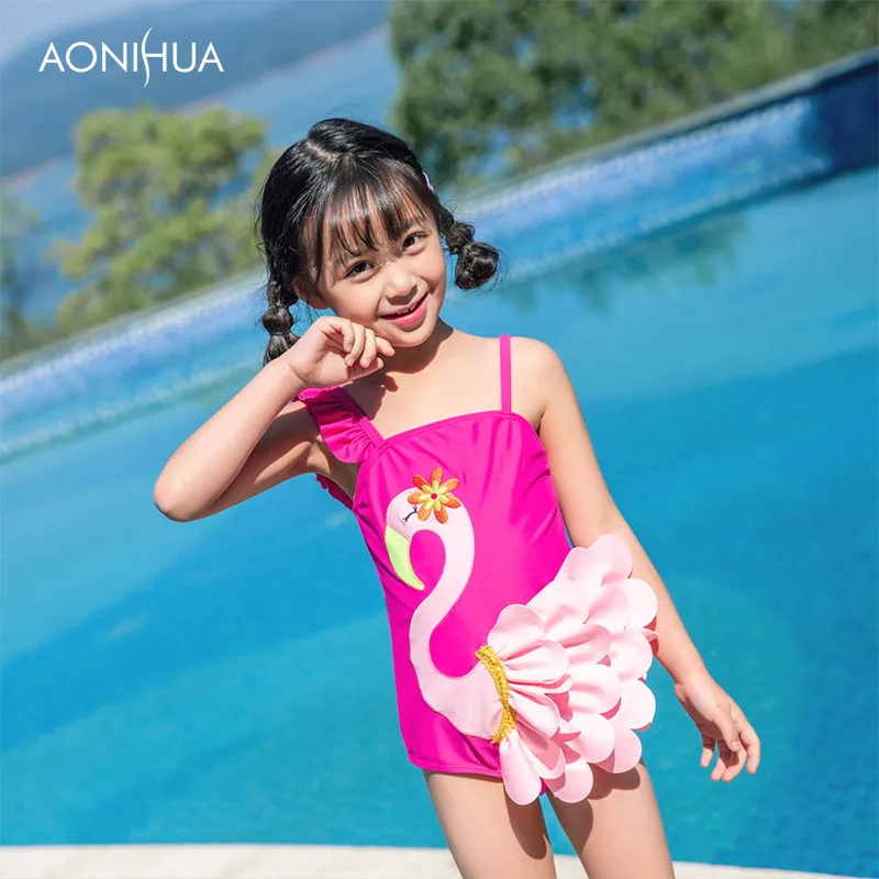 

AONIHUA One-Piece Suits Swimwear For Girls Outdoor Sports Beach Batching Suit Children Girl Swimsuit For 2-12 Years Old