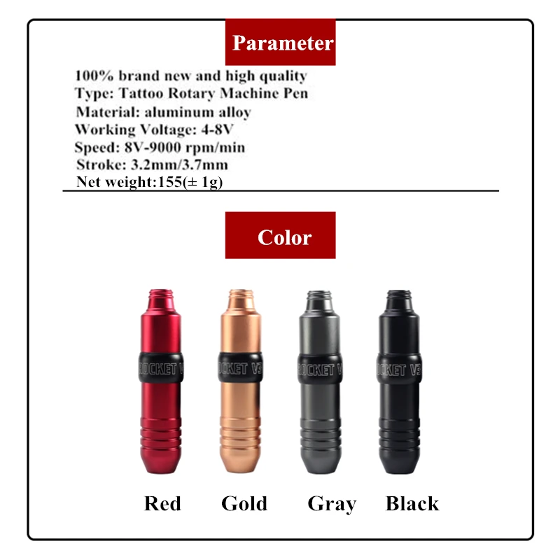 US $104.10 Newest Permanent Makeup Rocket V3 Tattoo Machine Pen Japanese Motor Professional Tattooing Makeup Equipment wholesal