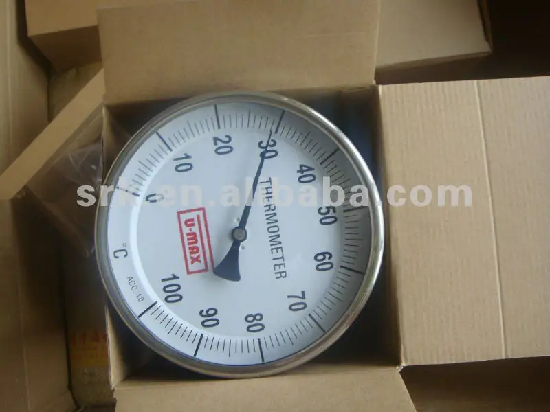 

3" Dial bimetal thermometer with universal angle ,SS304