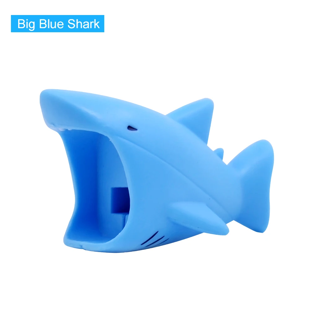 CHIPAL большой укус животных кабель протектор для iPhone USB органайзер для кабеля данных зарядное устройство моталки Chompers Акула панда мультфильм укусы - Цвет: Big Blue Shark