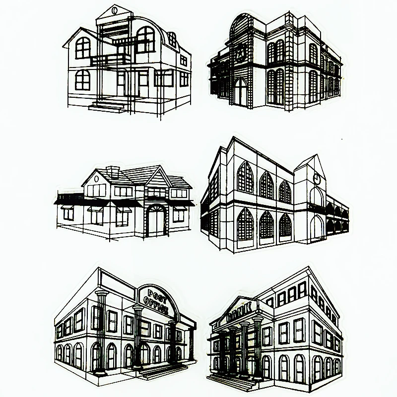 

YLCS134 House Silicone Clear Stamps For Scrapbooking DIY Album Cards Making Decoration TPR Transparent Rubber Stamp 11*15cm