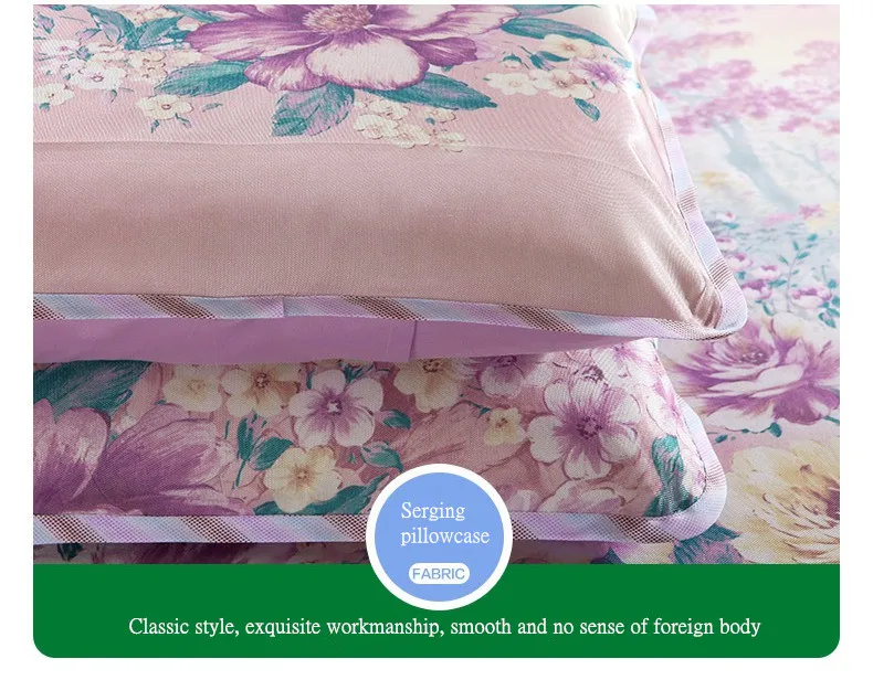 Фиолетовый с печатным рисунком лед шелковой ткани можно мыть Летний спальный матрас cool подушки 3 шт. без каблука лист наволочку мягкие
