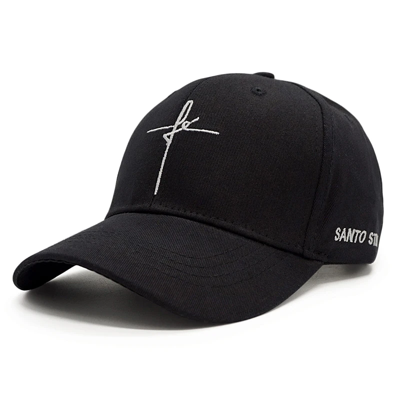Высокое качество крест бейсболка для мужчин женщин вышивка Snapback шляпа папы костяная кепка Повседневная мода хлопок хип хоп кепка s - Цвет: black 1