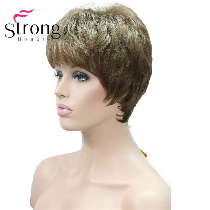 E-1777 Fashion Women's Wigs Blonde & Light Brown Mix Short Synthetic Full Wig (6)