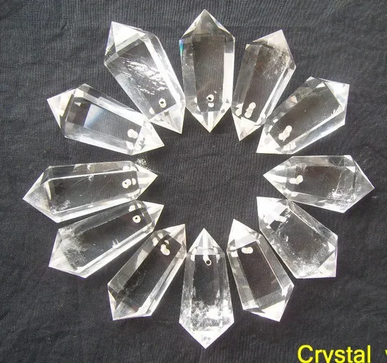 12 прозрачных кварцевых кристаллов DT точек кулон