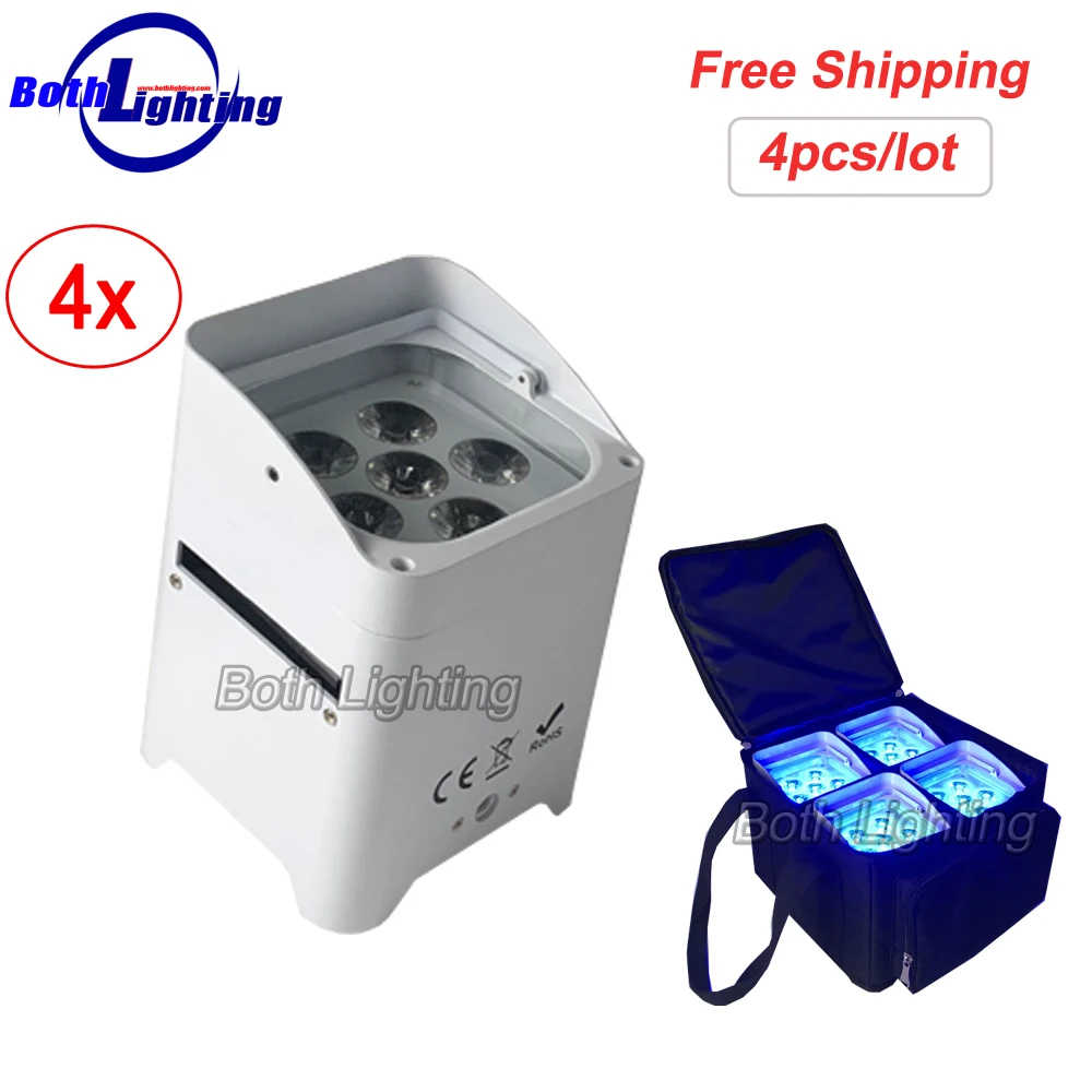 Efeito de Iluminação de Palco Bateria sem Fio Wi fi e Controle Remoto para dj dj Casamento Dmx512 Uplights 6 18 w 6in1 Rgbwa uv Levou Uplight