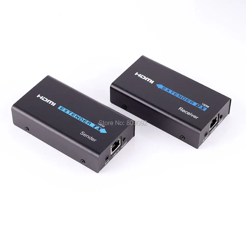 100M 1080P Wireless HDMI Extender Ethernet Network transmitter HDMI Sender + Receiver Model For Cat5 CAT6 Cat5e TV Route