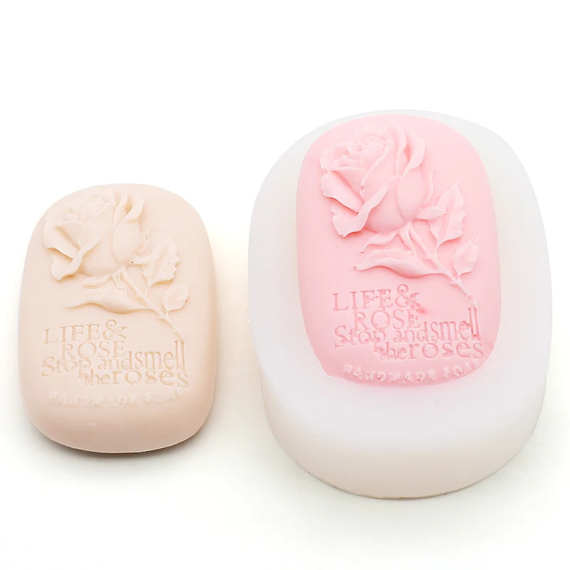handmade soap silicone mold rose pattern suitable for the production of layered double color transparent soap mould