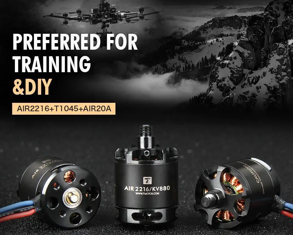 T-Motor Air Gear 450 Power Combo AIR2216 880KV 20A ESC (4x Motor + 4x ESCs пропеллеры) для радиоуправляемого