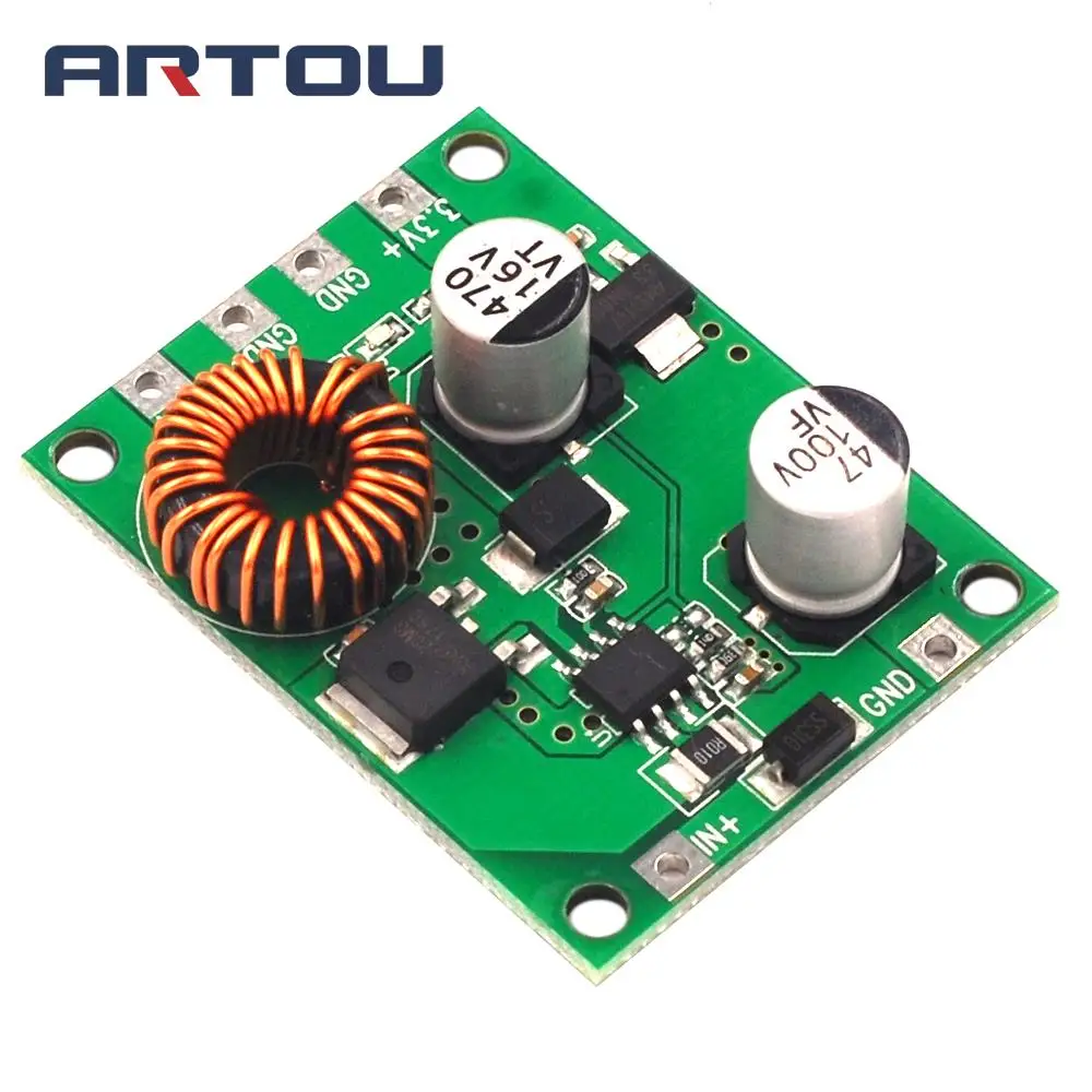 

DC Step-down Line 9V 12V 24V 36V 48V 60V 72V to 3.3V 5V 3A High Power Car Power Supply Module