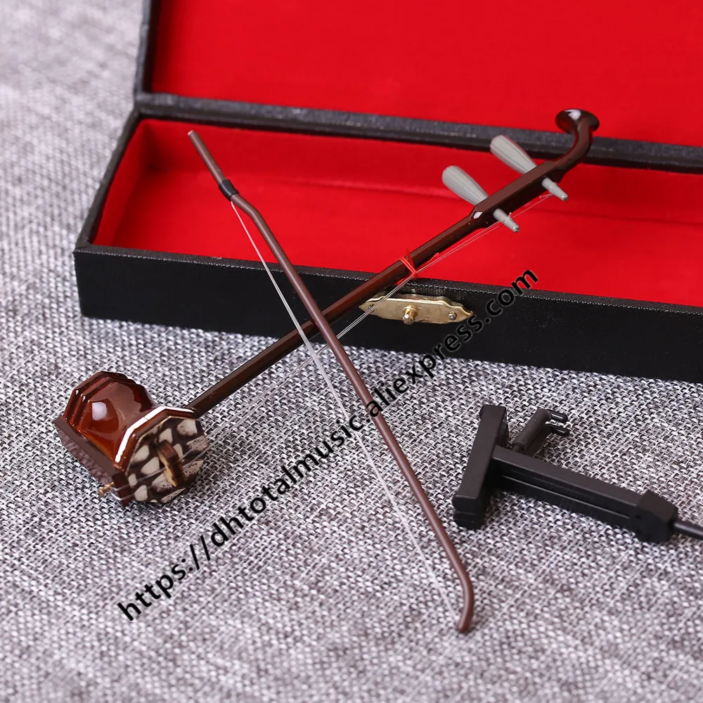 Миниатюрная копия модели Erhu с подставкой и чехлом мини украшения для музыкальных