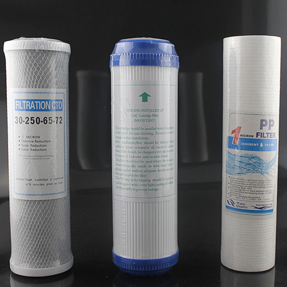 

PP+UDF+CTO Water Purifier Filter 5 micron PP Cotton Filter+ 1 micron PP Filter+ Activated Carbon Filter Cartridge 3pcs