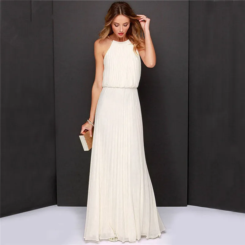 Elite99 Summer White Pleated Dress Maxi Great Gatsby Dresses Women Elite99 Summer White Pleated Dress Maxi Great Gatsby Dresses Women Long Chiffon Evening Prom Party Plus Size Robe In From S