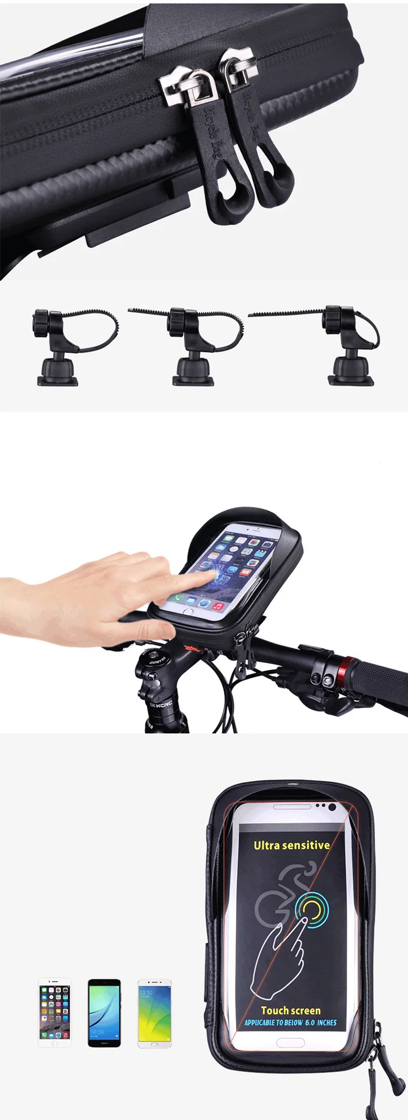 Sale Mountain Bike Bag Rainproof Touch Screen Top Front for 6.0 Mobile Phone Case Pannier Cycling Accessories Storage Bags 1