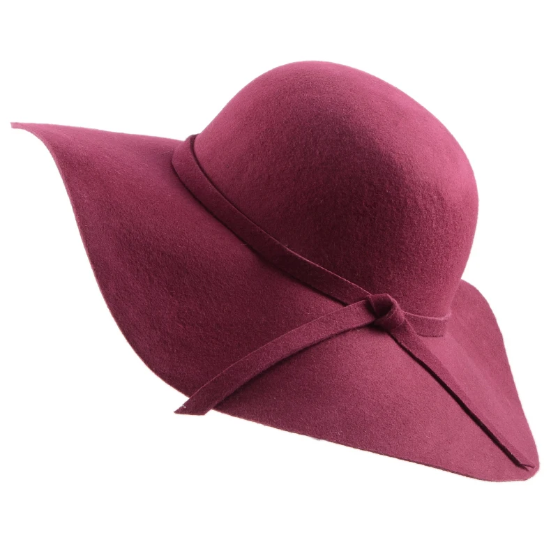 13 Цветов) новые модные Винтаж Women100% шерсть гибкие широкие поля фетровая шляпа фетровая женская шляпа от солнца шапочка для пляжа