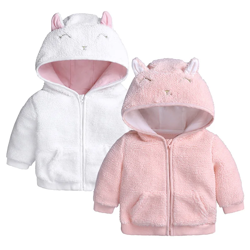 18 Infants babys winter coat babys warm thermal insulation lambs fleece coat baby girls pure kitten poses a pull-on Outer jacket