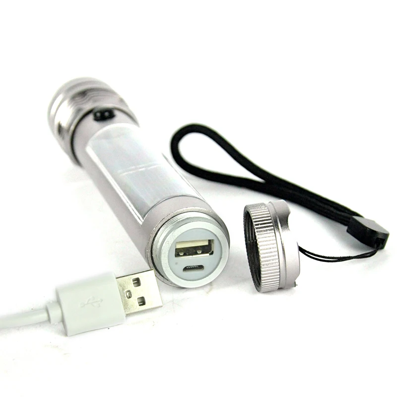 Фонарик BORUiT с солнечной зарядкой светодиодный перезаряжаемый через USB