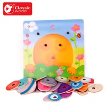 Классический Мир деревянные животные мультфильм Мода история книга пазл Ранний Образовательный мудрый головоломки раннего обучения Детские игрушки подарок