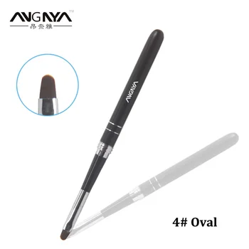 

1PC ANGNYA UV Gel Nail Brush Polish Paint Brush Oval Nylon Head Black Metal Handle Manicure Nail Tools Nail Art Pen 4#