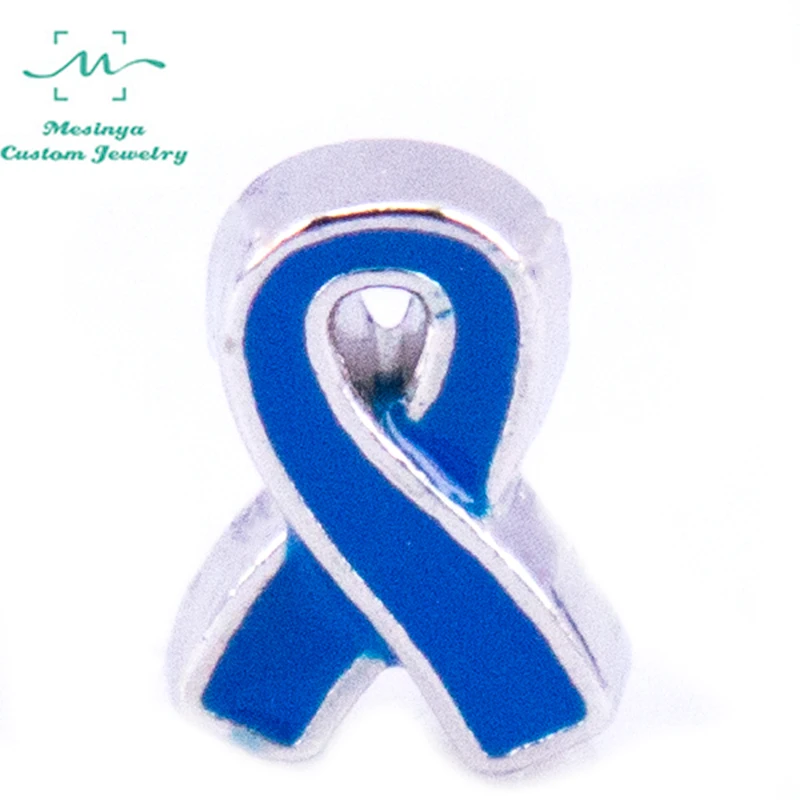 10pcs Mesinya Colon Cancer Awareness Ribbon Charm floating charms for glass locket Min amount $15 per order | Украшения и