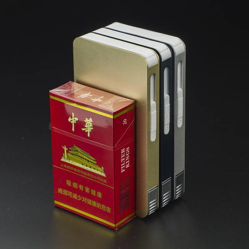 

Focus automatic cigarette lighter cigarette case with lighter Aluminum alloy shell embedded portable cigarette lighter 6 pcs