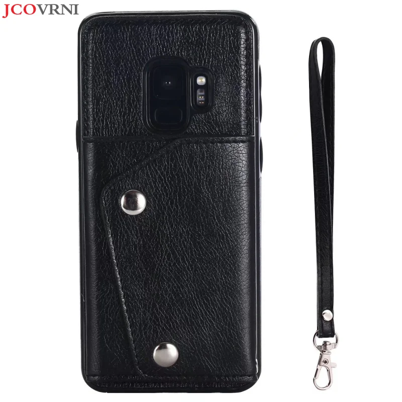 

JCOVRNI Multifunctional wallet for Samsung s8 s8plus with bracket slot hand strap for Samsung s9 s9plus note8 phone back cover