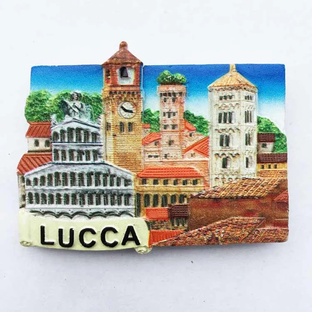 

BABELEMI Handmade Painted Italy Lucca 3D Resin Fridge Magnet Refrigerator Tourism Souvenir Collectibles Gift