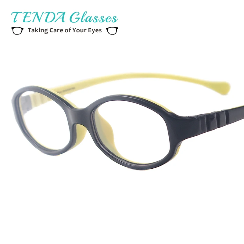 Kids Colourful Oval Rubber Spectacles Girl Boy Soft Lightweight