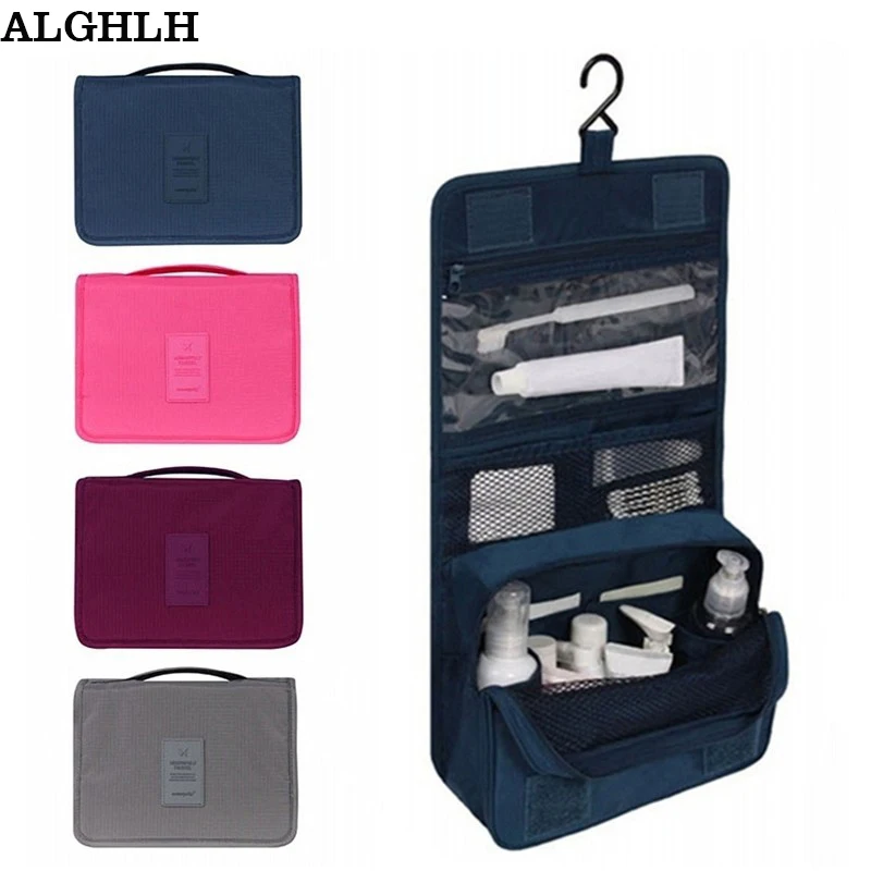 Alghlh women شنقا الزينة واضح الحمام السفر حقيبة التخزين التجميل تحمل الزينة منظم للسفر