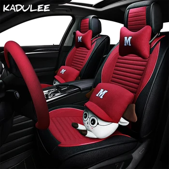 

KADULEE flax auto car seat covers For kia spectra mazda cx-7 bmw x5 e53 x3 e83 volvo c30 geely mk car accessories car-styling