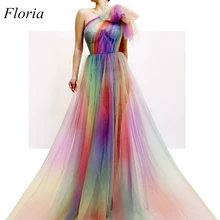 Новое поступление арабский Тюль Длинные платья знаменитостей на одно плечо с сексуальным Robe De Soiree красной ковровой дорожки в Дубае вечернее платье для выпускного вечера вечерние платья