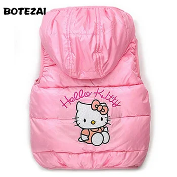 

Children Outerwear Clothing Hello Kitty Baby Girl Cotton Padded Vest Warm Winter Waistcoat Autumn Kids Girls Clothes