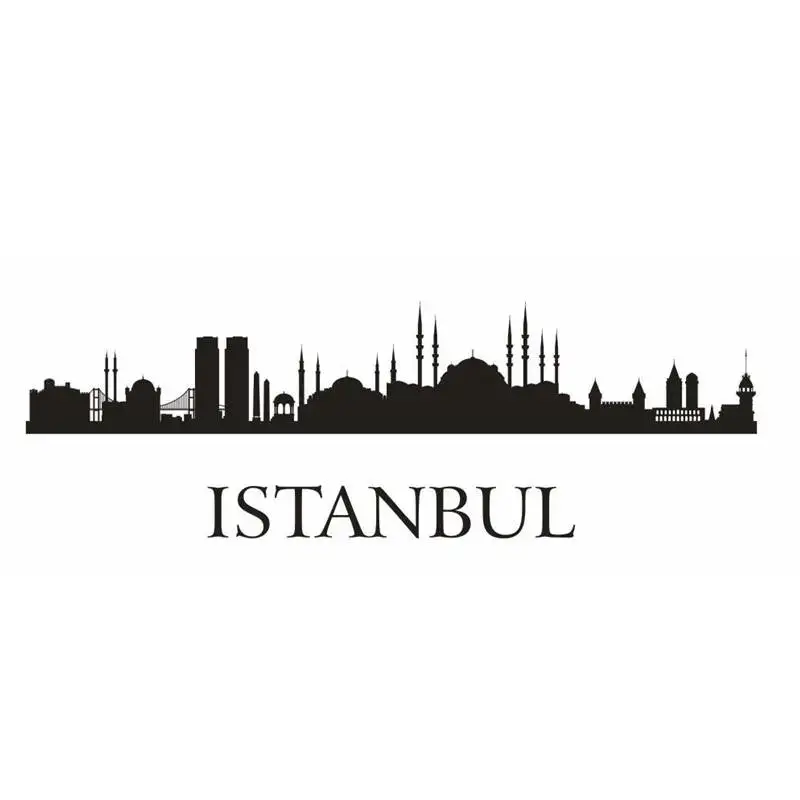 

ISTANBUL City Decal Landmark Skyline Wall Stickers Sketch Decals Poster Parede Home Decor MosqueSticker
