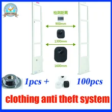 Профессиональная система охранной сигнализации для магазина одежды, RF 8,2 Mhz eas система, бирка безопасности 1 шт и бирка безопасности 100 шт