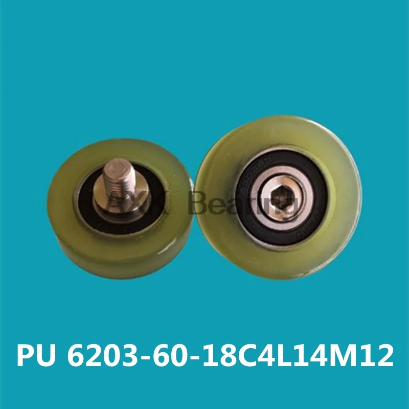 

6203 2RS Screw Pulley Bearing OD 60 mm M12 ( 2 PCS ) Doors and Windows Roller Mute Wheel POM 6203 RS Plastic Covered Bearings