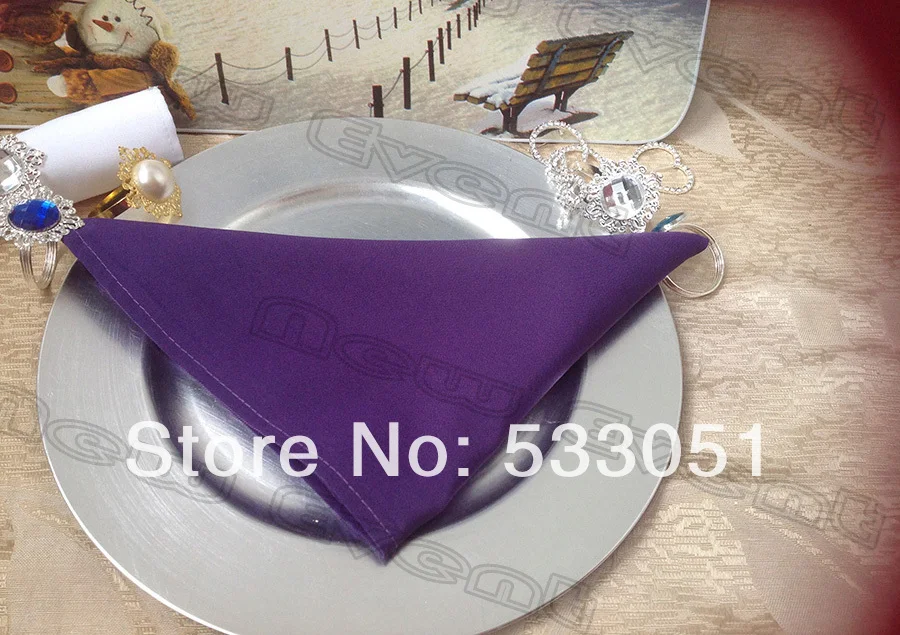 210g/m2 50x50cm Dark Purple Polyester Plain Napkin/Wedding Napkin