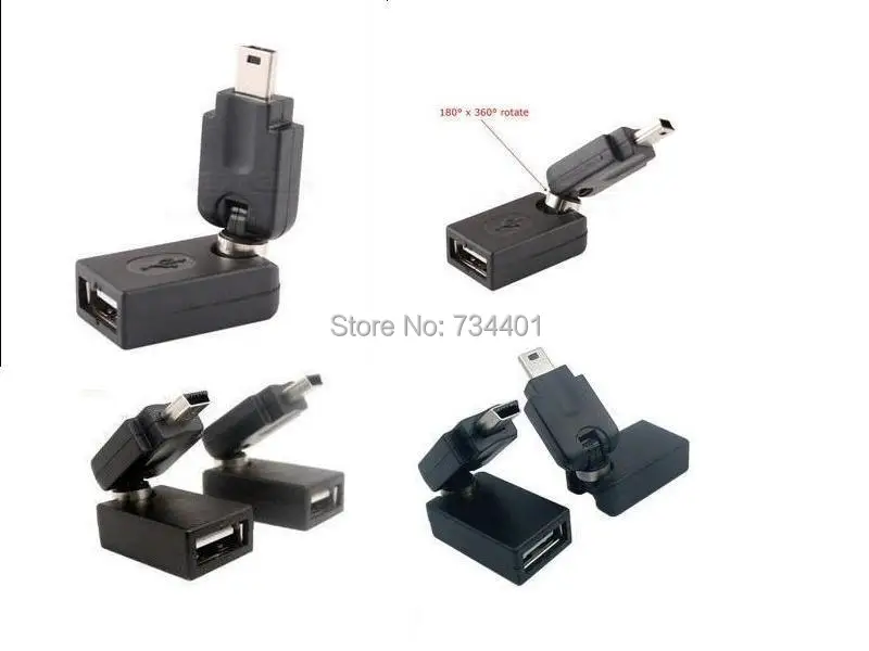 

Free shipping/360 degree rotating car audio cable/ mini USB to USB/ Female USB adapter/connected to the U disk Car/Fan Parts