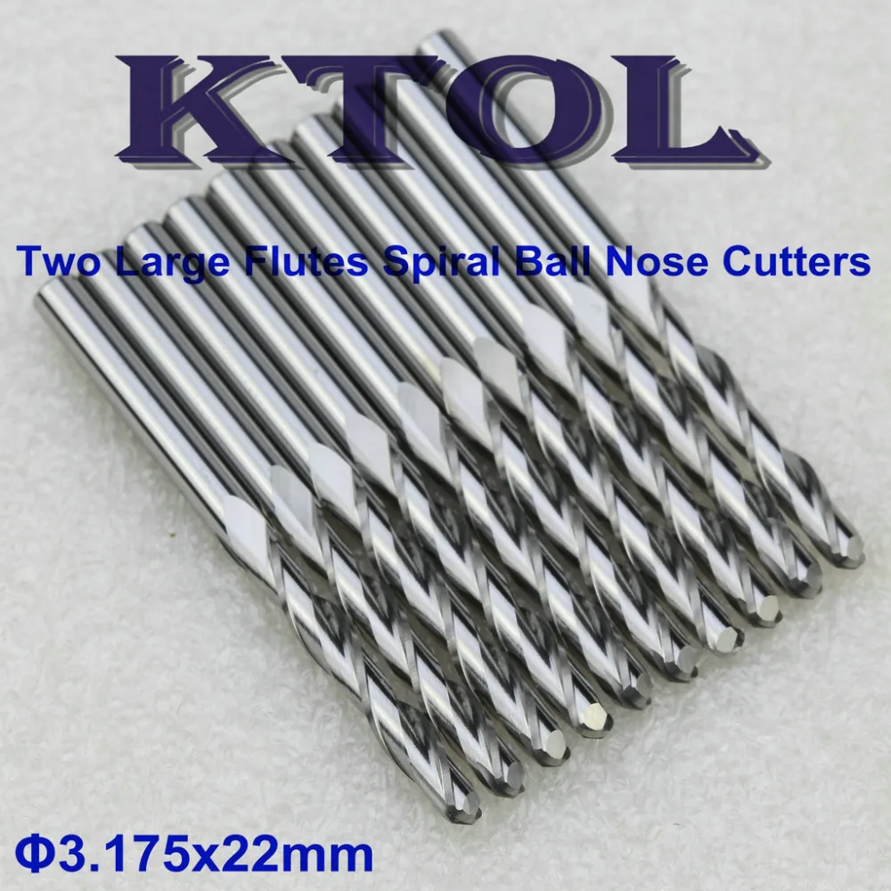 

Double Large Flute Ball Nose End Milling Cutter Router Bit CNC Engraving Tools 10pcs Milling Bits Carbide Cutters 3.175x22MM
