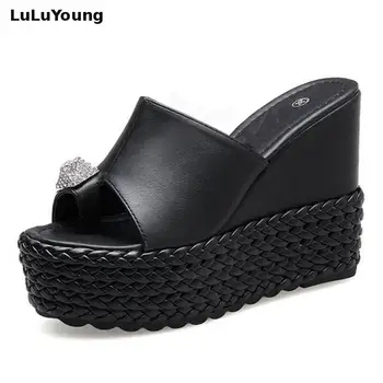 

Cool Slippers Women Summer Peep Toe Toe Slippers 12 Cm High Heel Platform Sheos Wedges Sandals