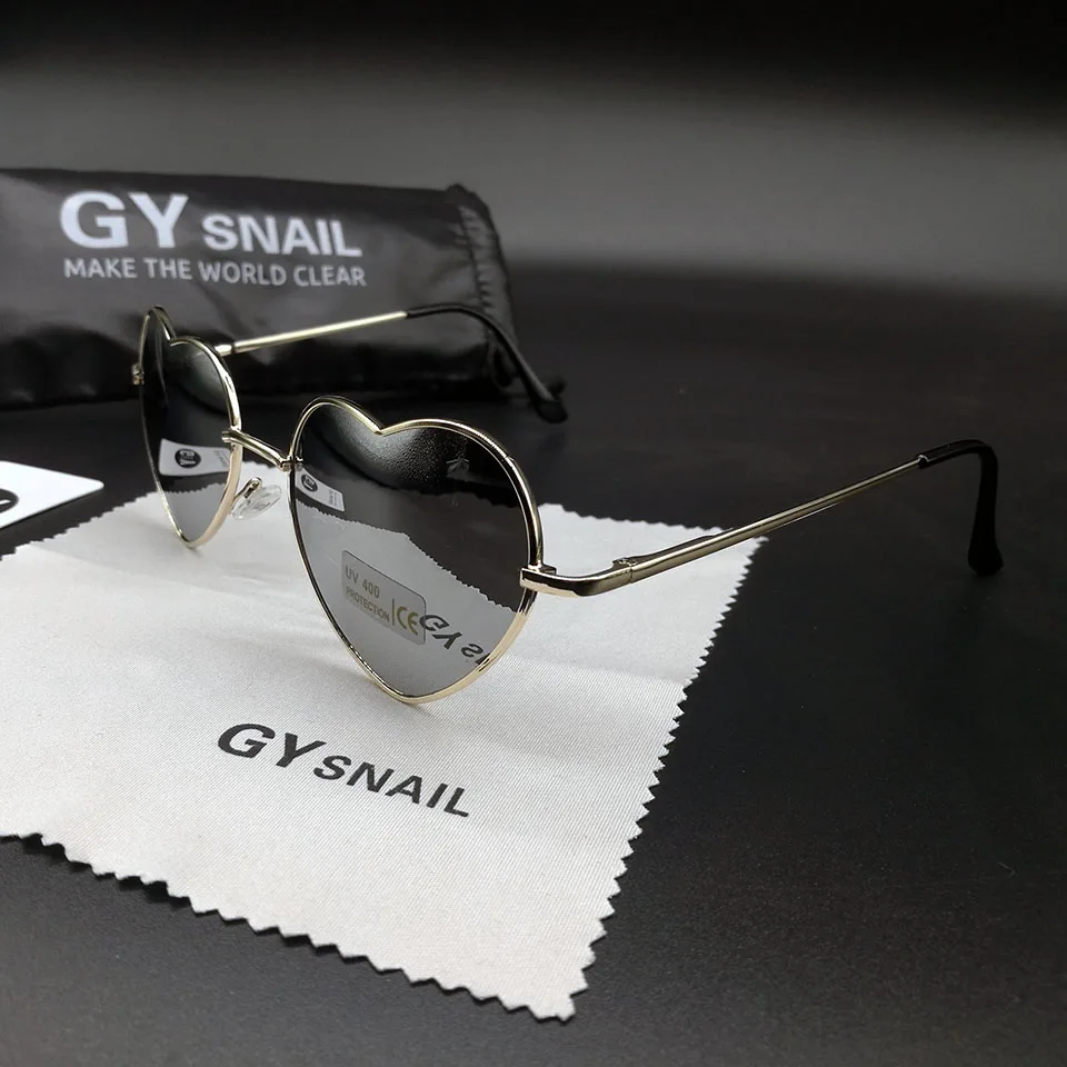 Женские солнцезащитные очки в форме сердца GY Snail Зеркальные Солнцезащитные с
