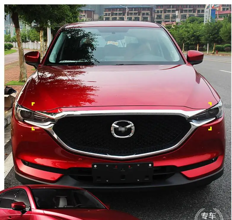 

For Mazda CX5 CX-5 2017 2018 Accessori ABS Chrome Fronte Hood Griglia Della Banda Superiore Della Copertura Trim