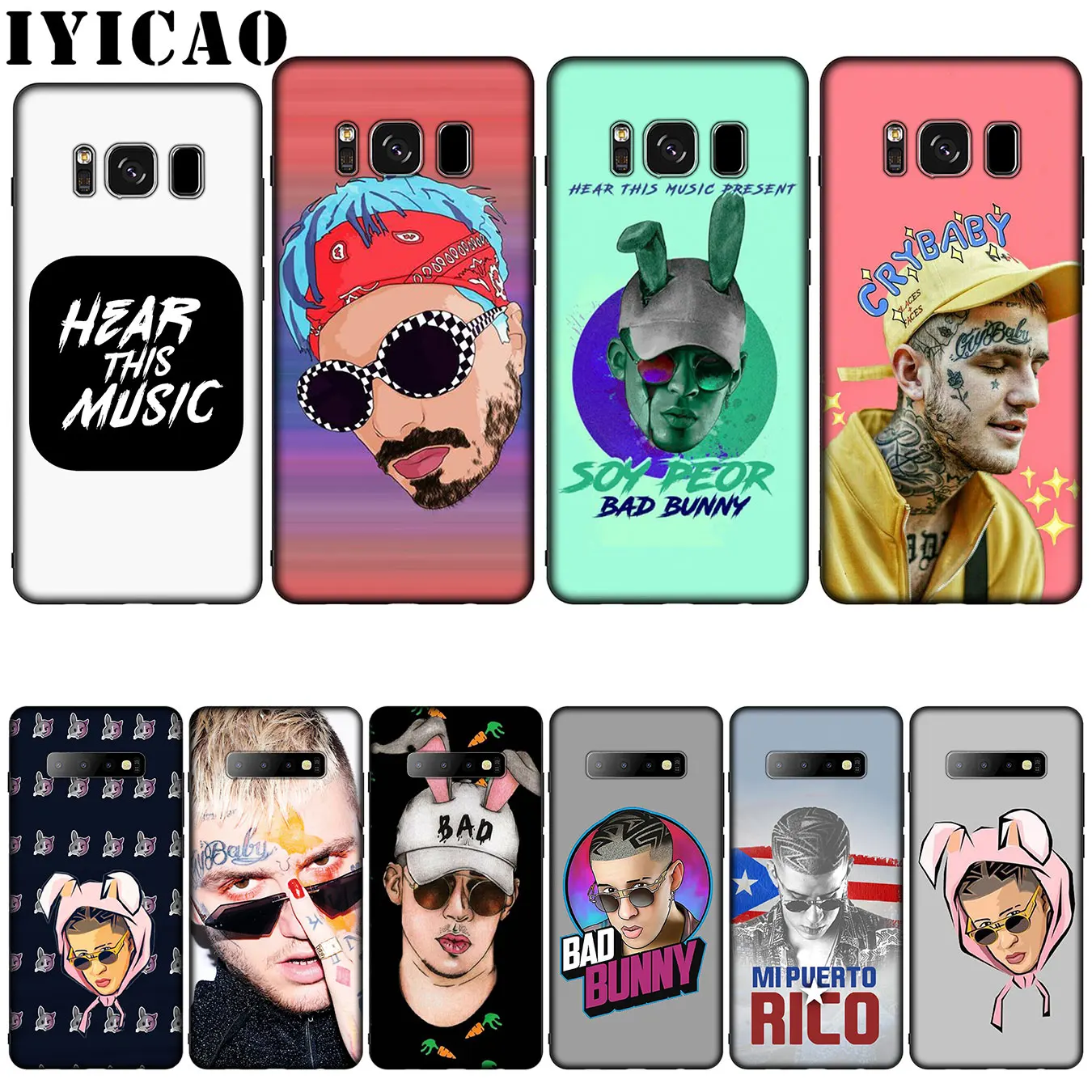 IYICAO Bad Bunny Maluma Lil Peep Leading Silicone Soft Phone Case for Samsung Galaxy S10 S9 S8 Plus S6 S7 Edge S10e E Cover |