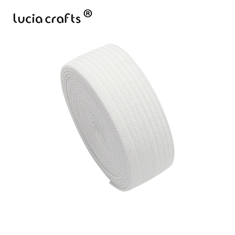 Lucia Crafts, 5 ярдов/партия, 18 мм, одноцветная эластичная лента, отделка, кружево, сделай сам, головной убор, украшения ручной работы, аксессуары T0802 - Цвет: C2  White