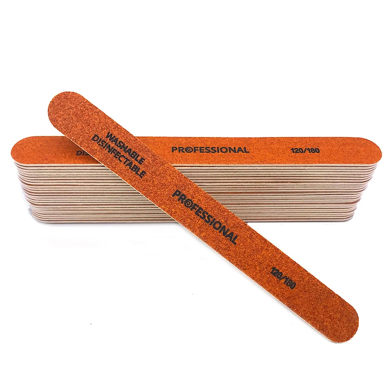 

10pcs Brown Disposable Nail File 120/180 Lime A Ongle Sandpaper For UV Gel Nails Buffer Manicure Professional Wooden Nail Files