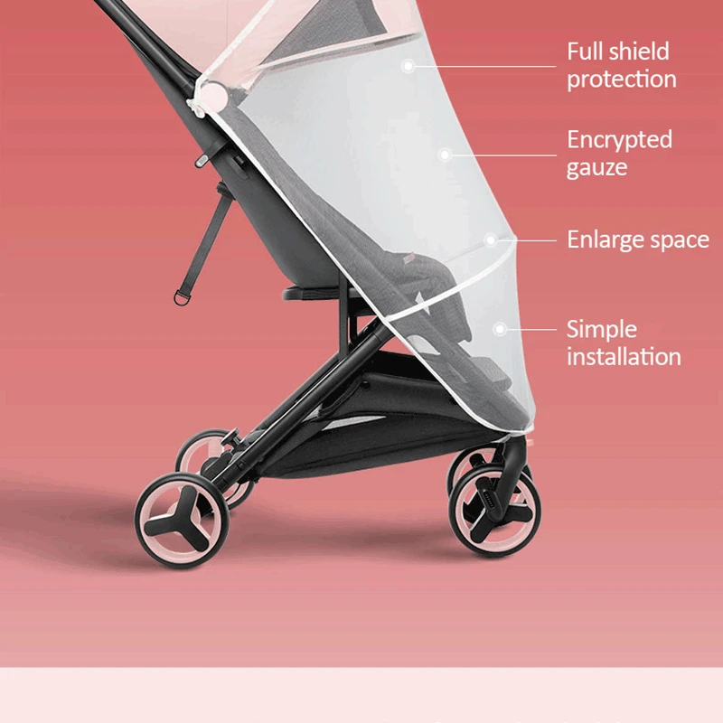 Mitu Folding Baby Trolley Special Armrest Mosquito Net Rain Cover Storge Bag Infants Pushchair Insect Net Crib Netting