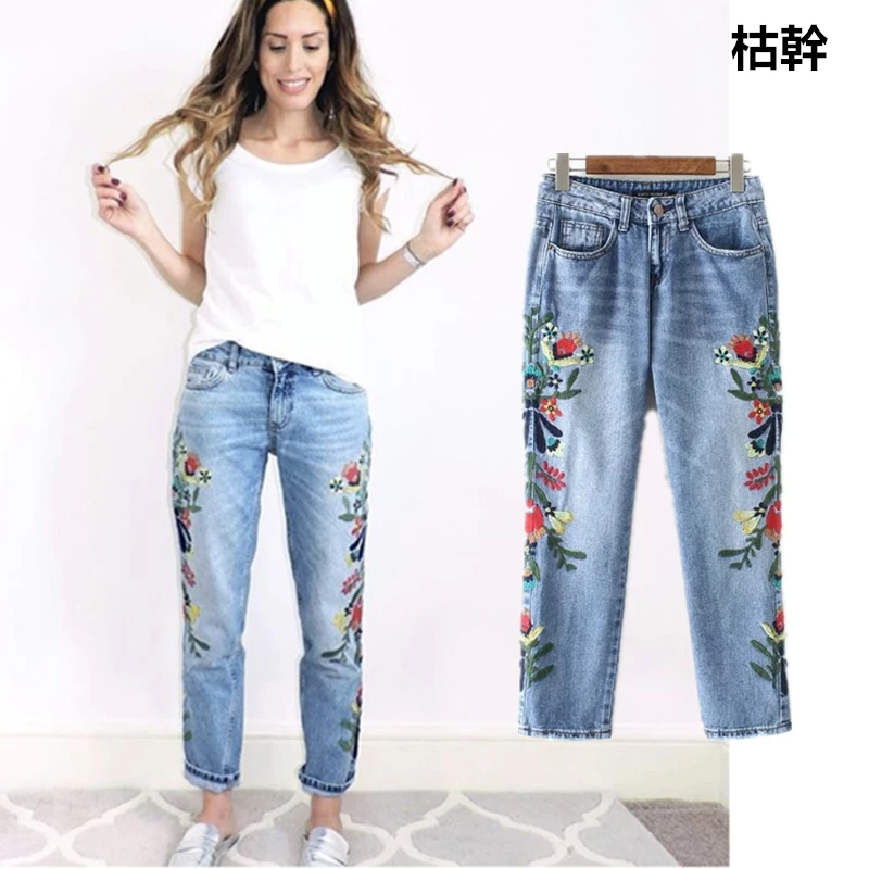 calca jeans bordada 2018