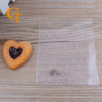 

plastic with pink and blue dot gift snack bags,candy cake cookie wedding favors plastic packing bags,square packaging party bags