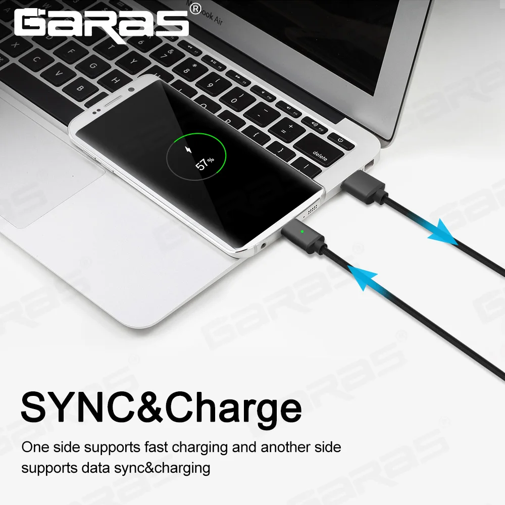 جرس المغناطيسي نوع C كابل سريع شاحن USB نوع C/USB-C شاحن البيانات المغناطيس كابل ل Xiaomi/هواوي /LG الهاتف المحمول الكابلات 2 m