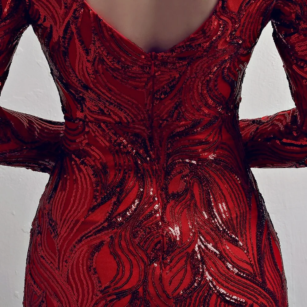 Vestidos New Sexy Champagne Long Maxi Dresses for Club 2018 Mermaid Prom Evening Party Dresses V-neck Open Back Robe De Soiree (10)